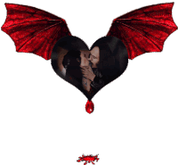 Gif animé gothique coeur ailé